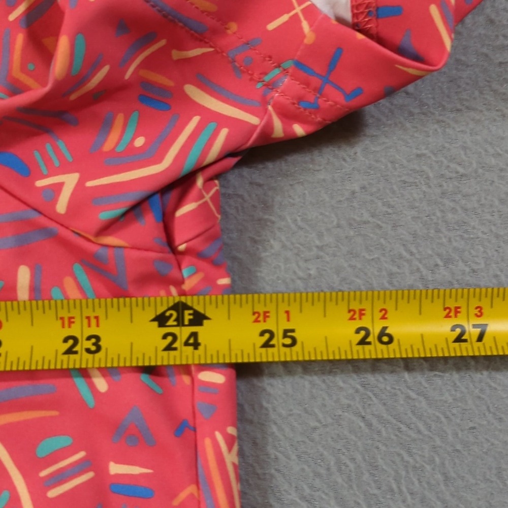 Birdie Bound Golf Polo Mens XL Coral Pink Abstract Geometric Performance Shirt - Picture 7 of 8